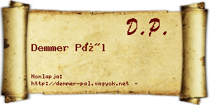 Demmer Pál névjegykártya